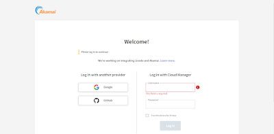 Linode Login Page